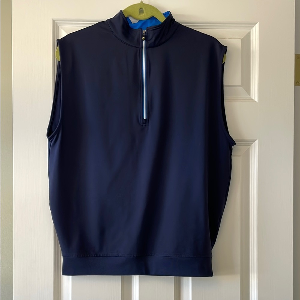 FootJoy Navy Sleeveless Quarter-Zip Vest S